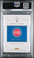 2015 Panini National Treasures Material Treasures Signatures Dennis Rodman PSA 9