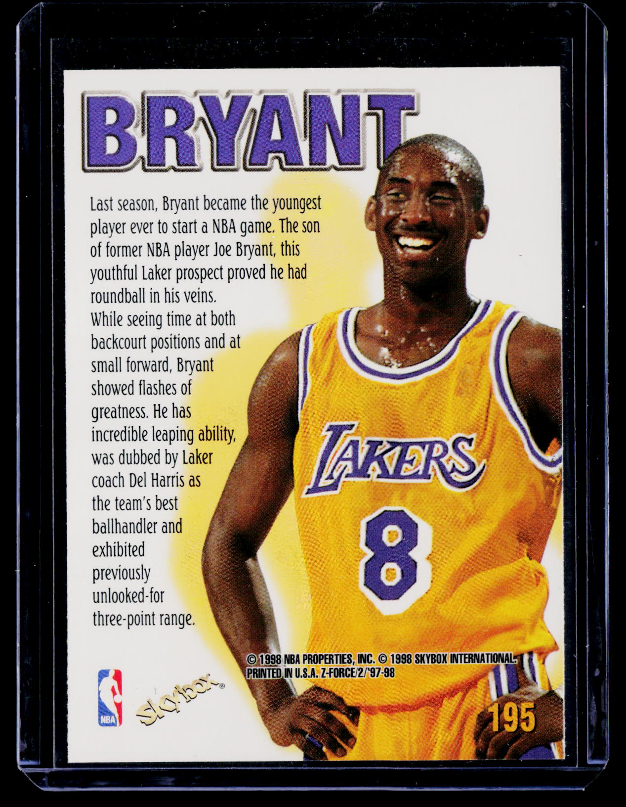 1997-98 SkyBox Z-Force #195 Kobe Bryant