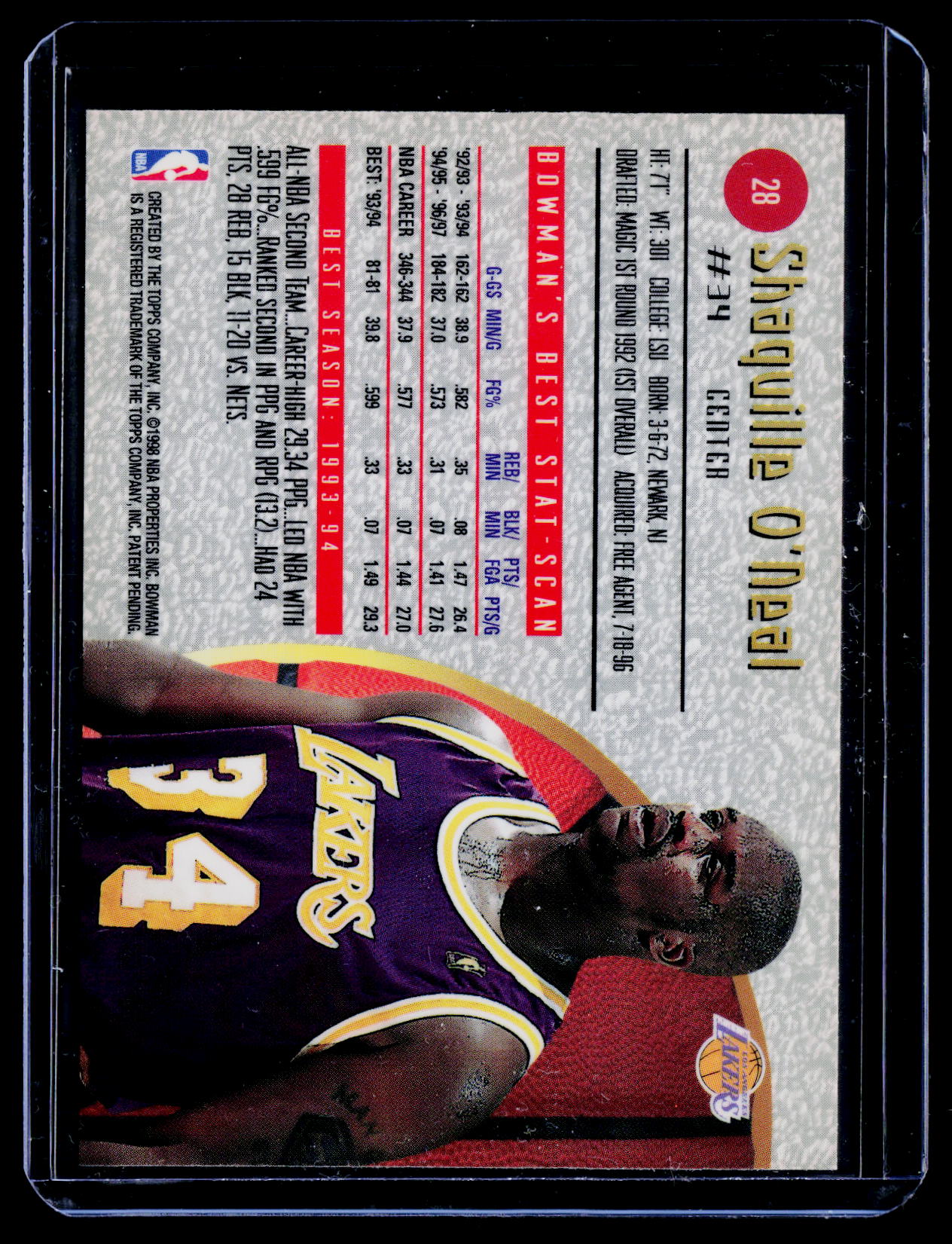 1997-98 Bowman's Best #28 Shaquille O'Neal