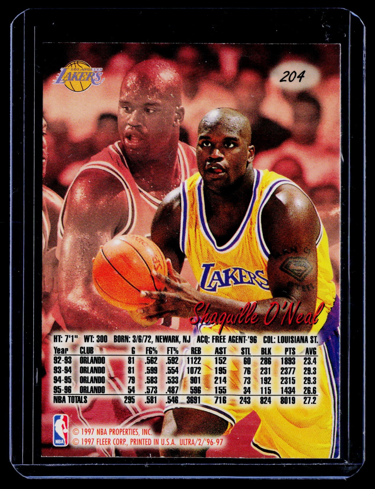 1996-97 Ultra #204 Shaquille O'Neal