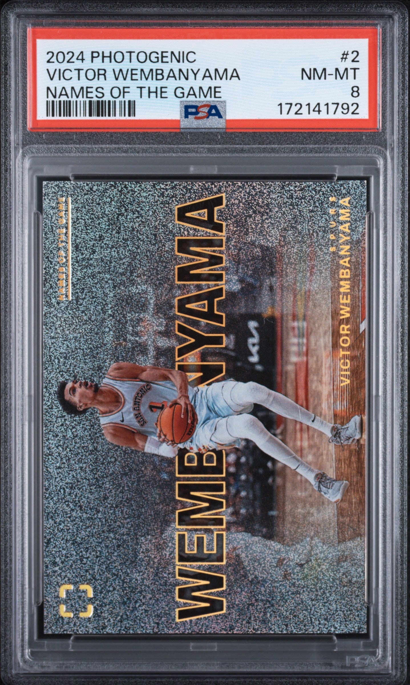 2024 Panini Photogenic Names Of The Game #2 Victor Wembanyama PSA 8