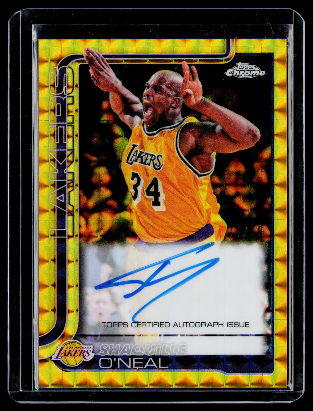 2025-26 Topps Chrome Update #TCSO Shaquille O’Neal Gold Geometric Refractor Jersey Number