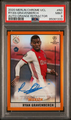 2020 Topps Merlin Chrome UCL Autographs Ryan Gravenberch Auto /25 PSA 9