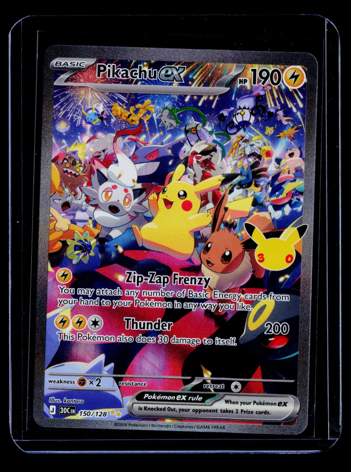 Pikachu ex ME: 30th Celebration 150/128 NM