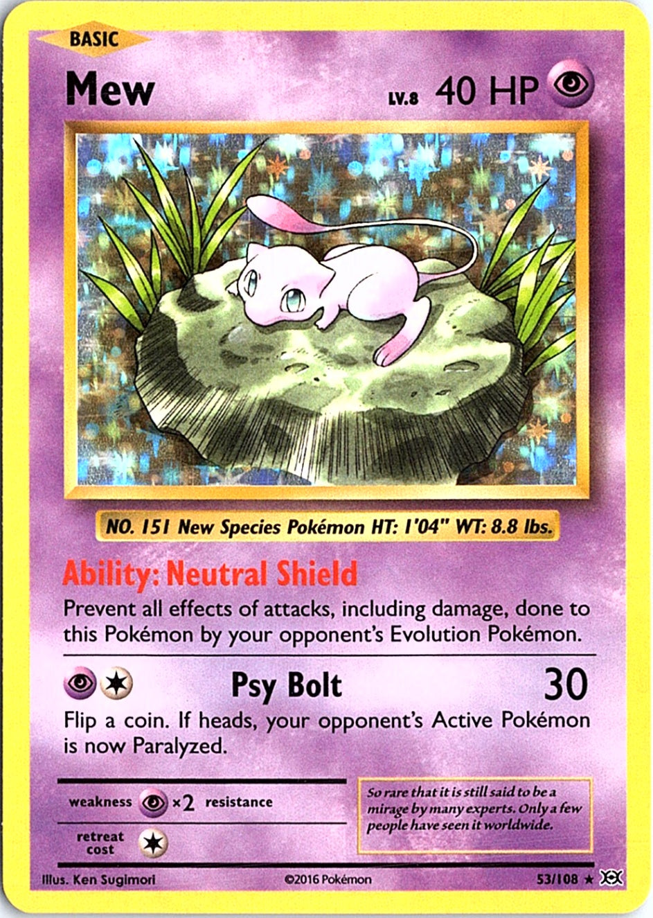 Mew - 53/108 (XY Evolutions) Rare Deck Exclusives 053/108 NM