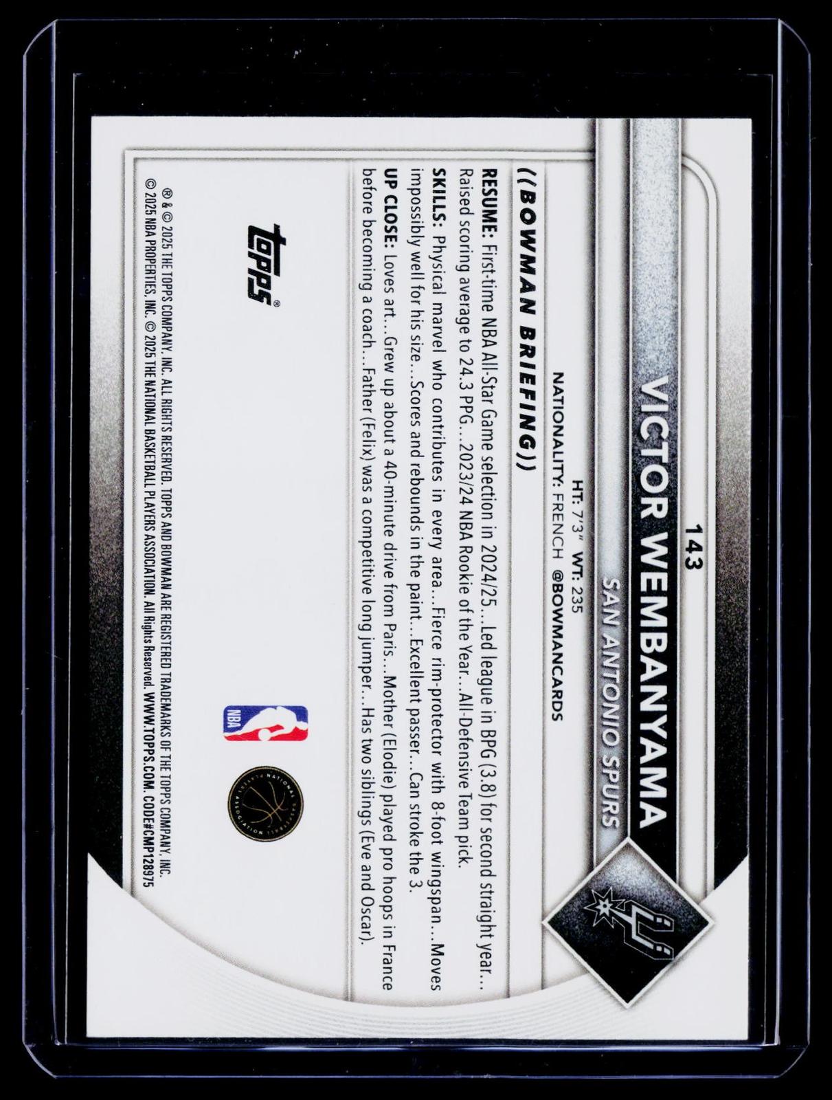 2025-26 Bowman #143 Victor Wembanyama