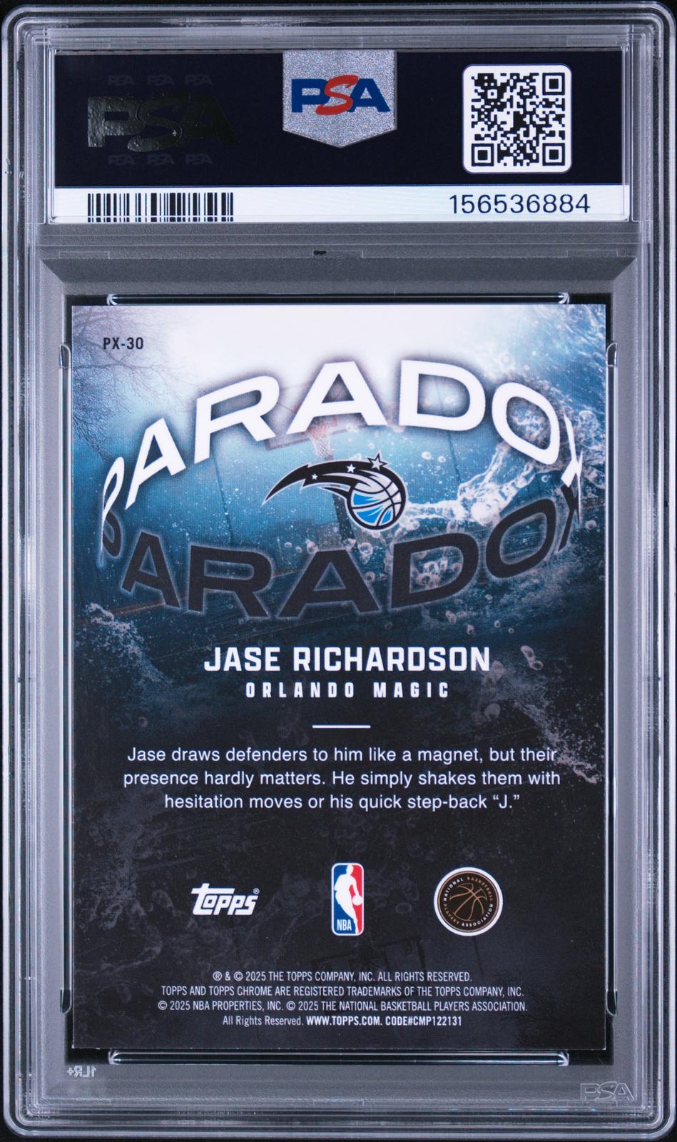 2025 Topps Chrome Paradox #PX-30 Jase Richardson PSA 9