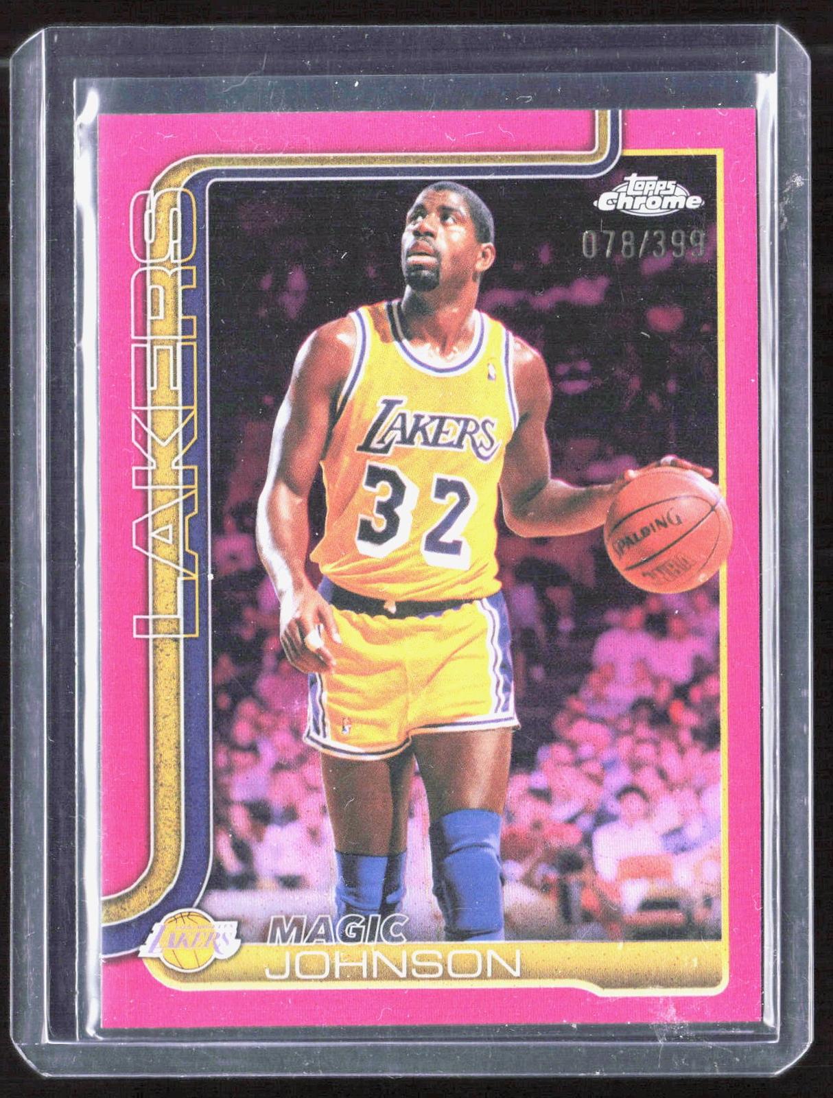 2025-26 Topps Chrome Update #149 Magic Johnson Magenta Refractor #/399