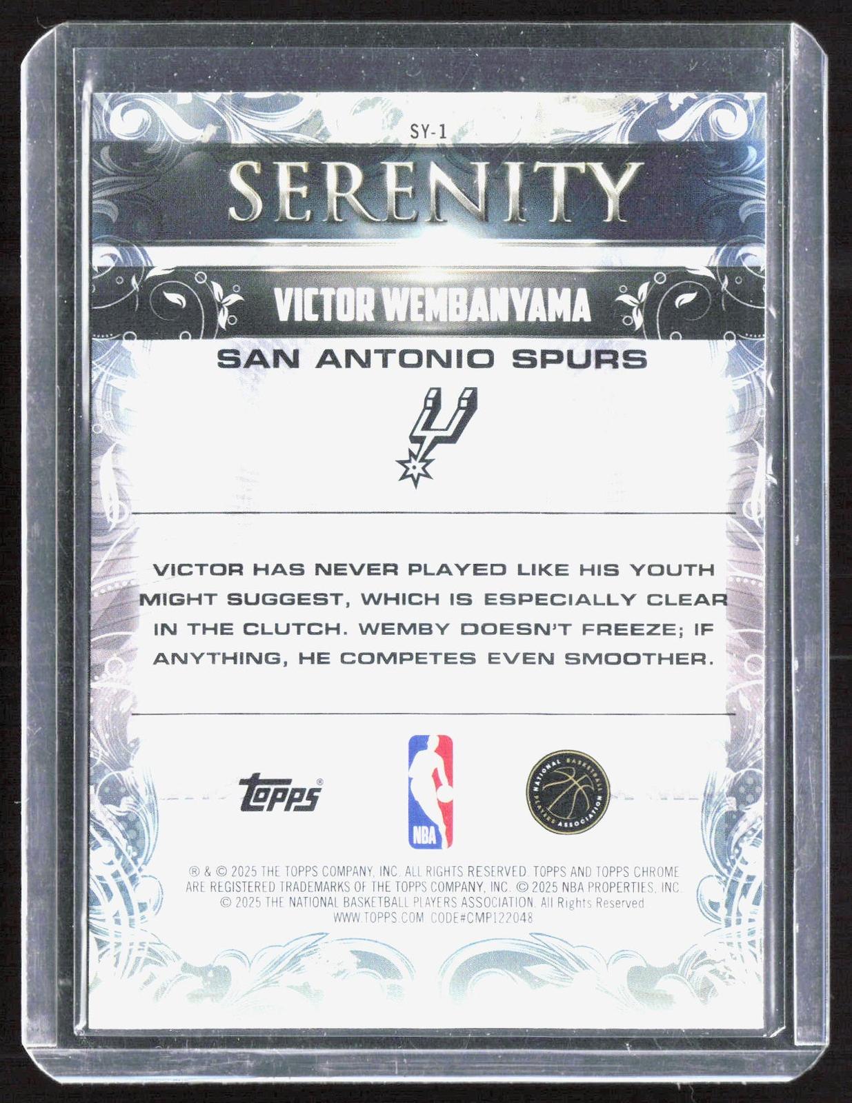 2025-26 Topps Chrome #SY-1 Victor Wembanyama Serenity Teal Refractor #/299