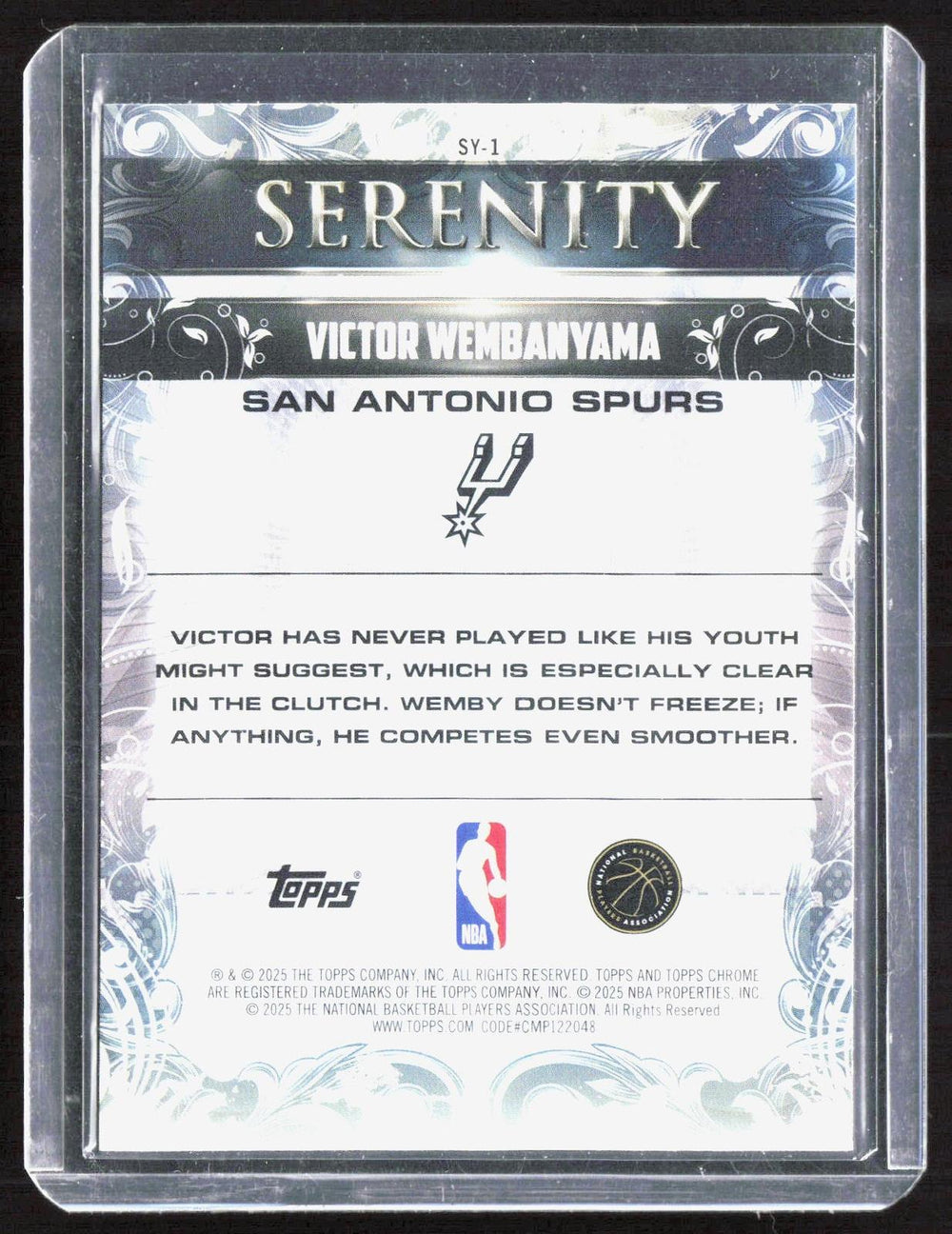 2025-26 Topps Chrome #SY-1 Victor Wembanyama Serenity Teal Refractor #/299