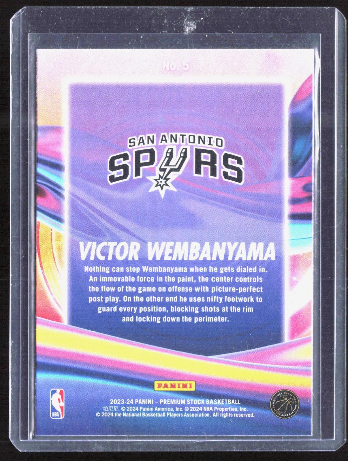 2023-24 Hoops Premium Stock #5 Victor Wembanyama Anti Gravity RC