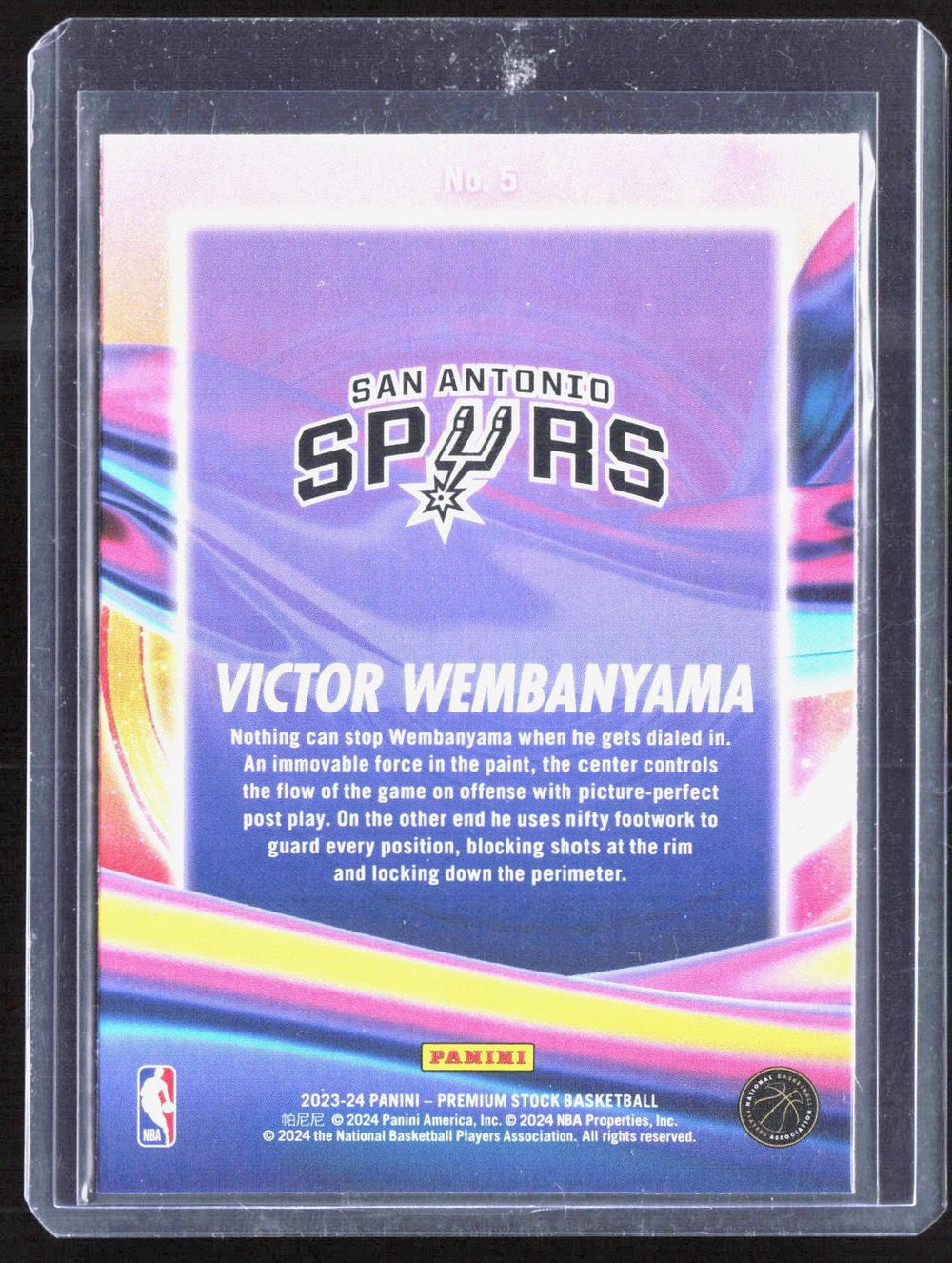 2023-24 Hoops Premium Stock #5 Victor Wembanyama Anti Gravity RC