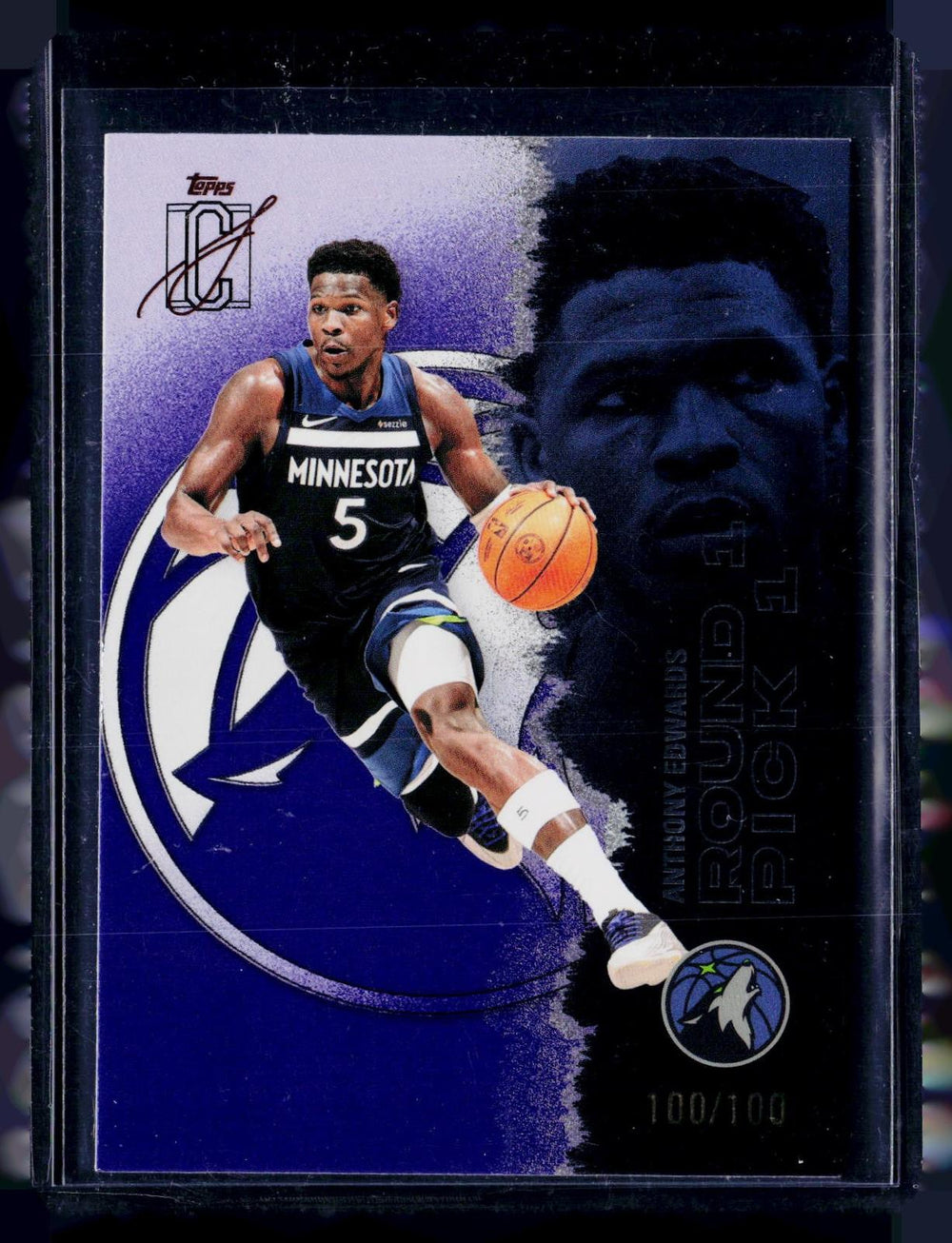 2025-26 Topps Signature Class #68 Anthony Edwards Purple #/100