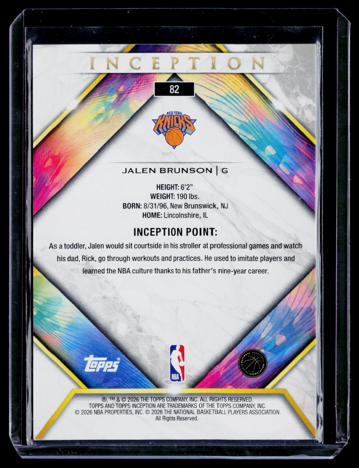 2025-26 Topps Inception #82 Jalen Brunson Purple #/125