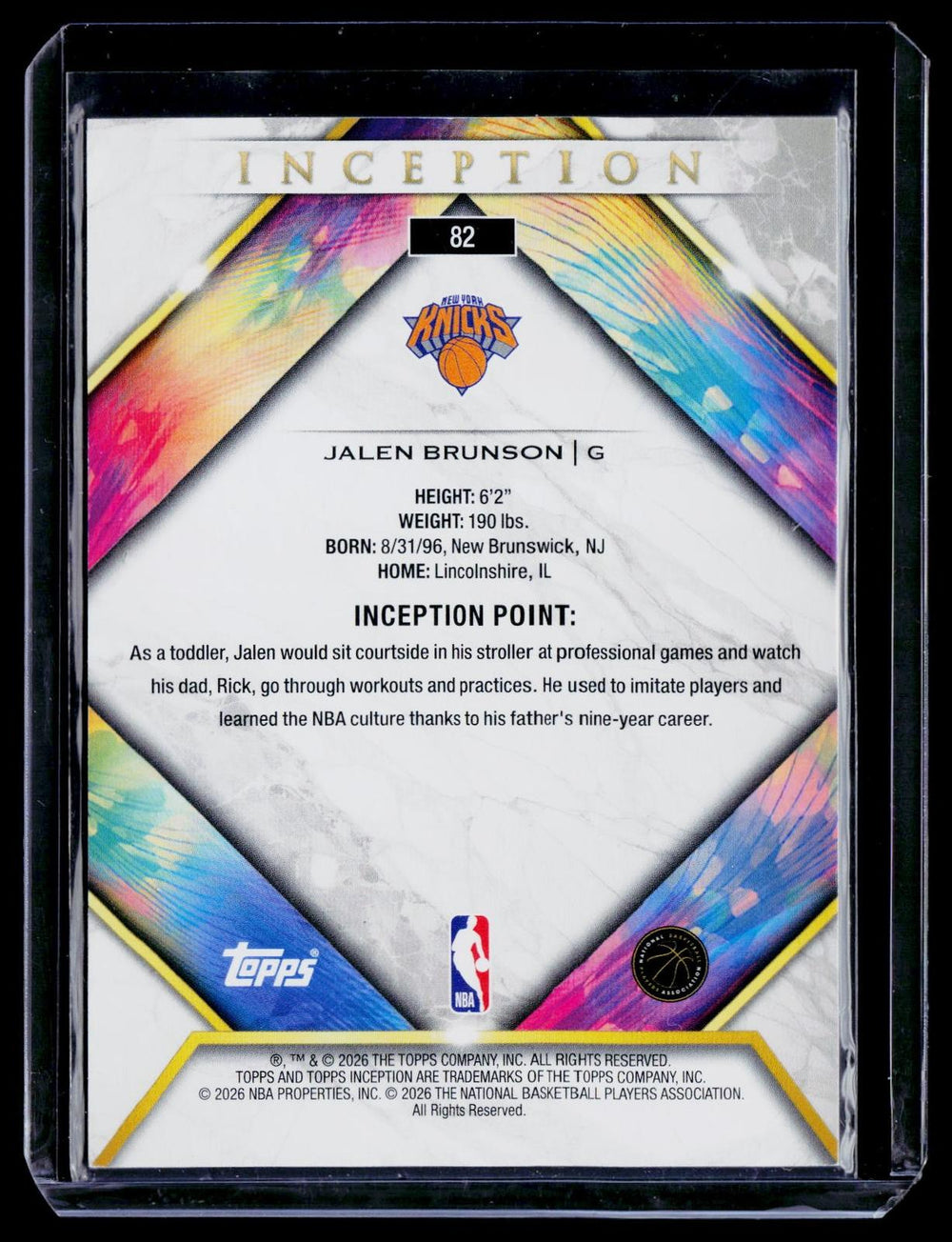 2025-26 Topps Inception #82 Jalen Brunson Purple #/125