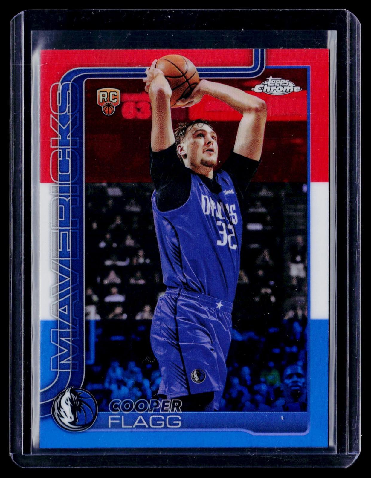 2025-26 Topps Chrome #251 Cooper Flagg Red White and Blue Refractor