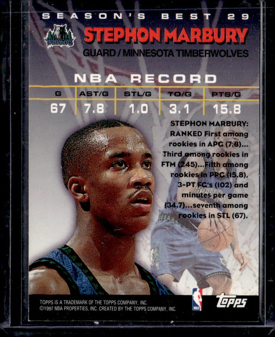 Stephon Marbury 29 Season's Best NM (Back)