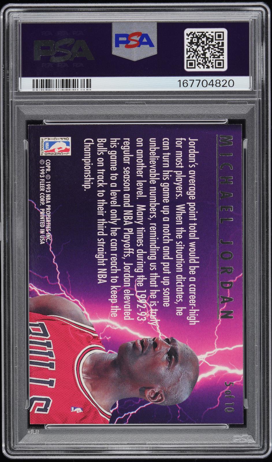 1993 Ultra Scoring Kings #5 Michael Jordan Scoring Kings PSA 8
