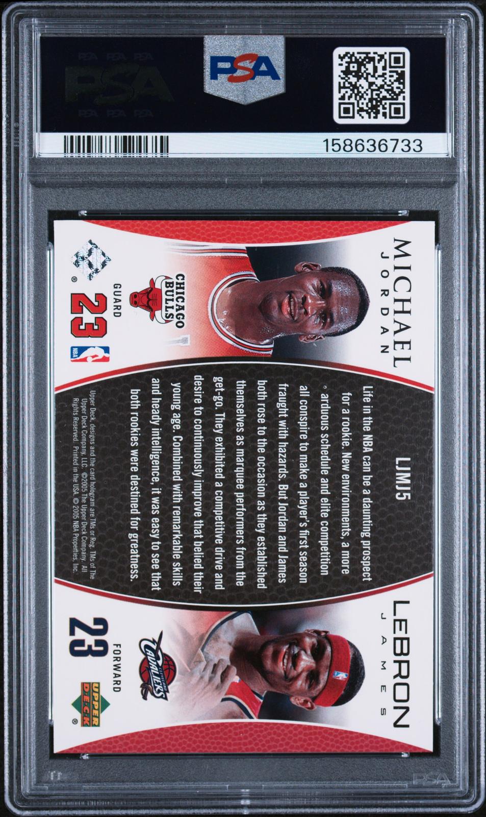 2005 Upper Deck Mj/Lj Bonus Pack #LJMJ5 M.Jordan/L.James Bonus Pack PSA 7