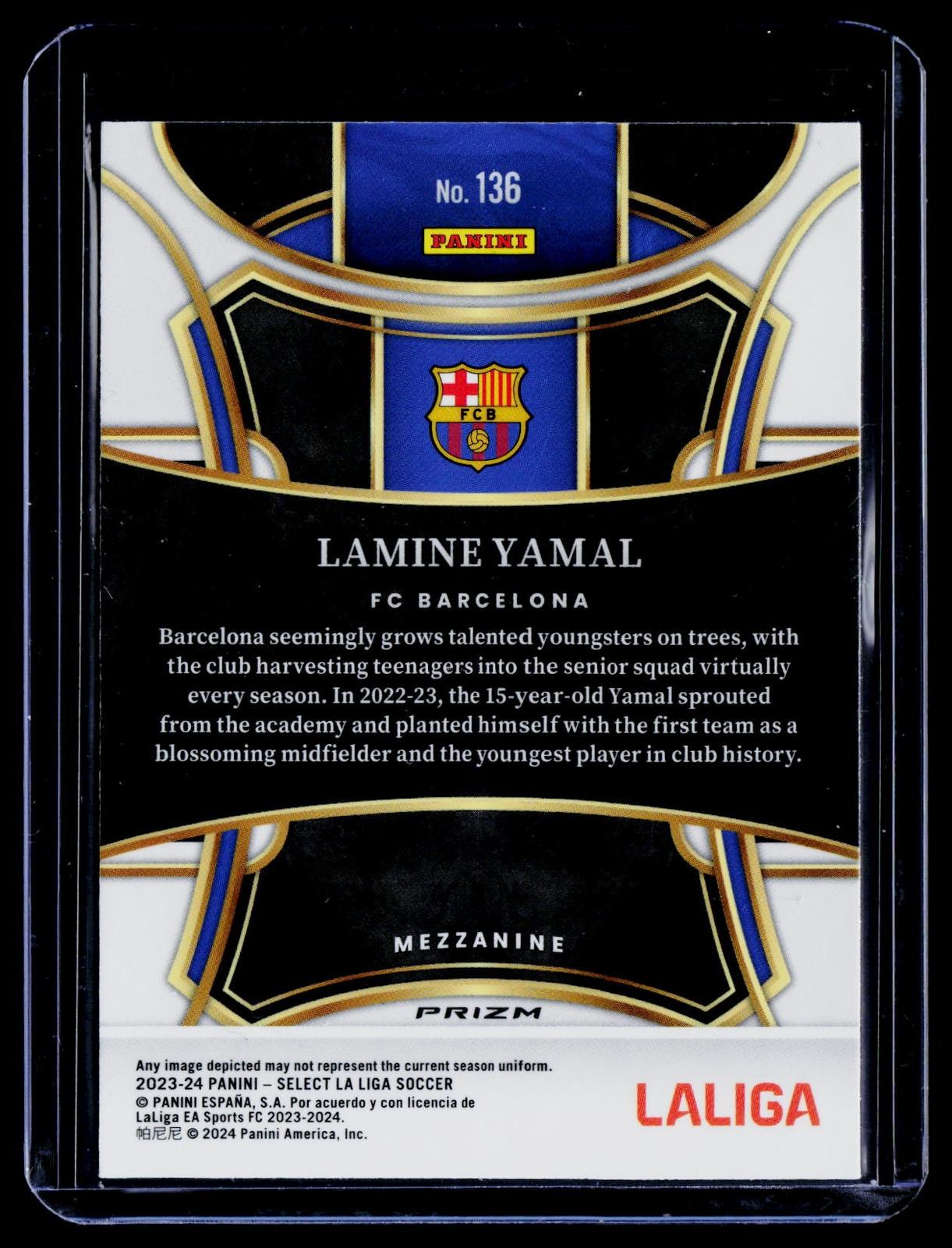 2023-24 Panini Select La Liga #136 Lamine Yamal White Silver