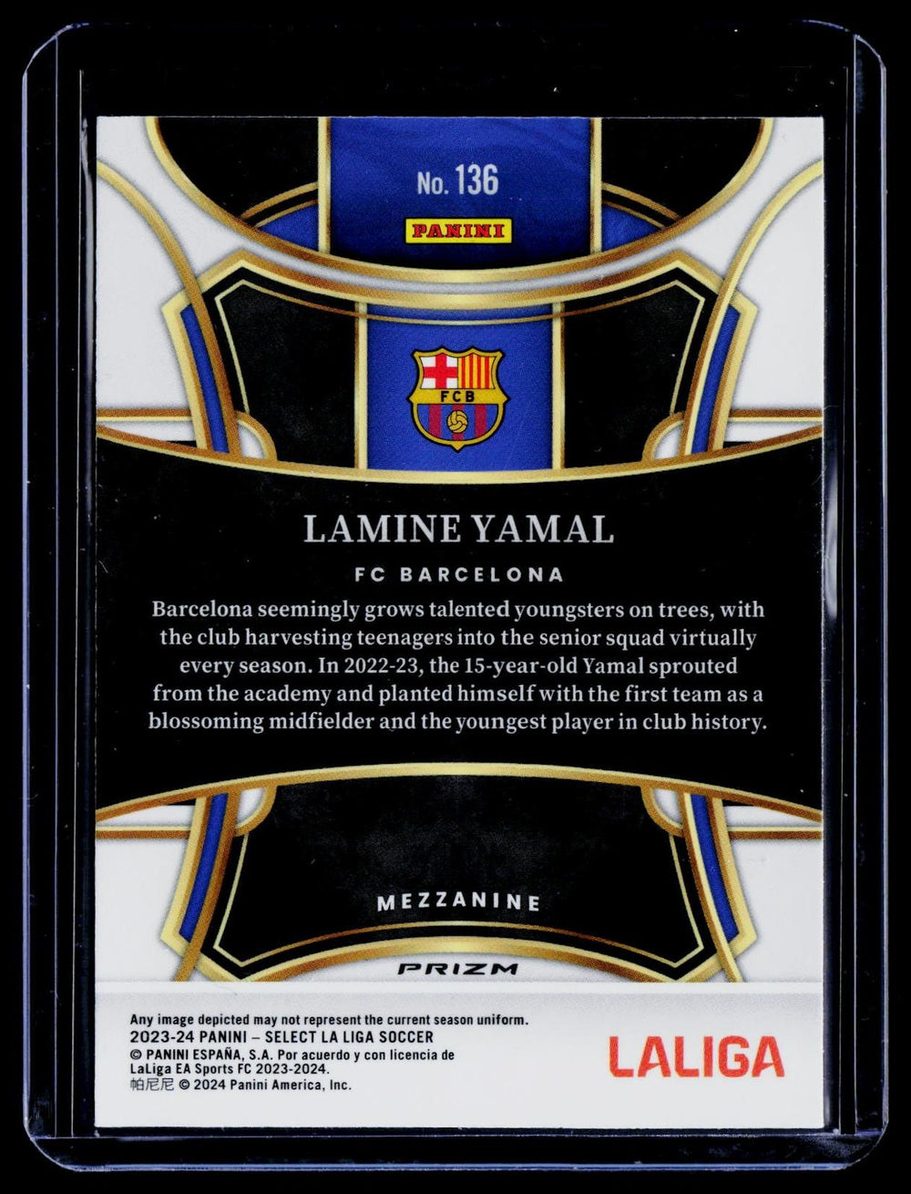 2023-24 Panini Select La Liga #136 Lamine Yamal White Silver
