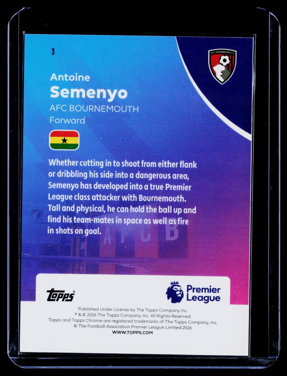 2025-26 Topps Chrome Premier League #3 Antoine Semenyo /10