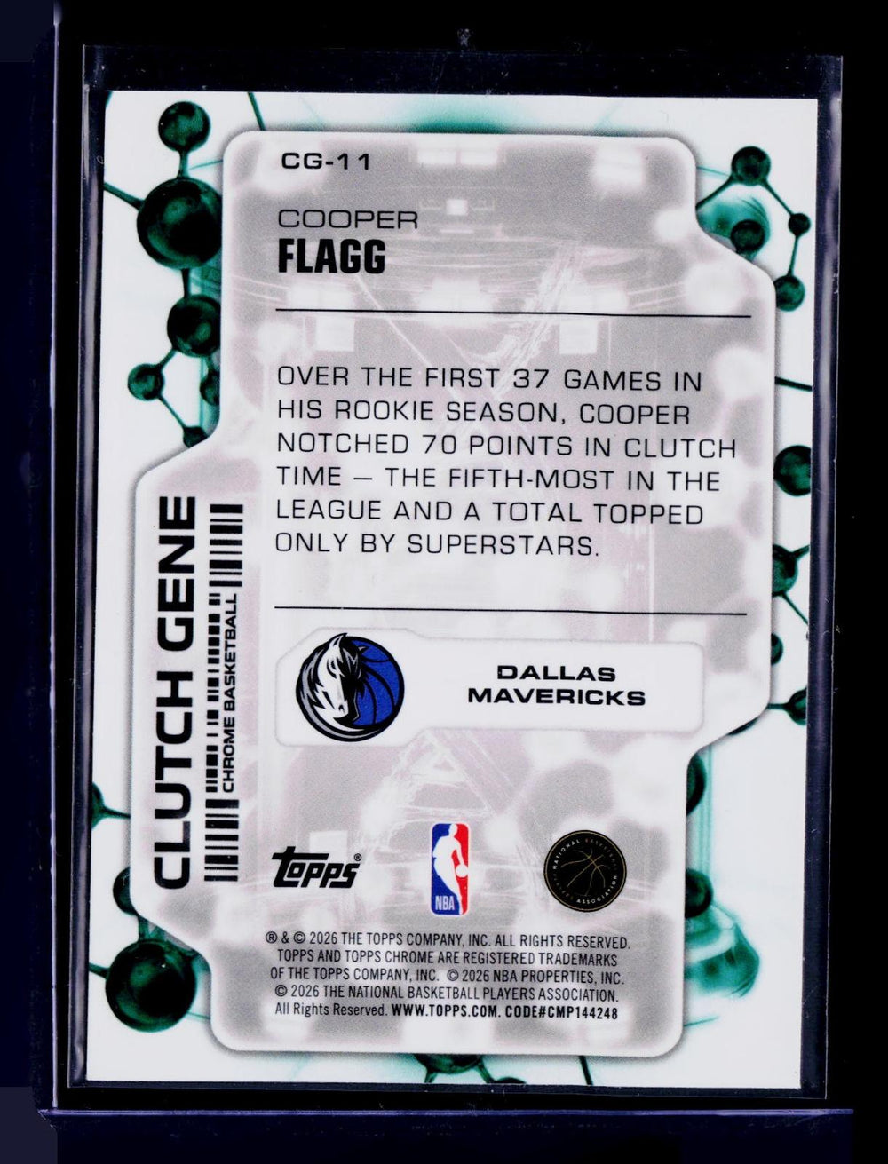 2025-26 Topps Chrome Update #CG-11 Cooper Flagg Clutch Gene /150