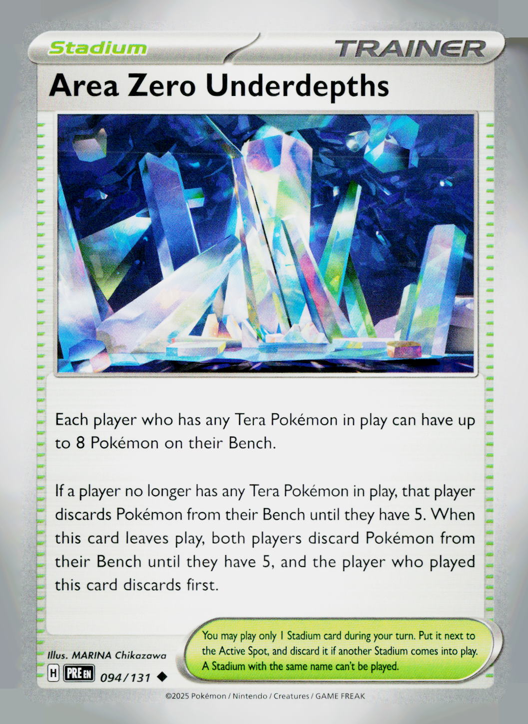 Area Zero Underdepths PRE 094/131 NM