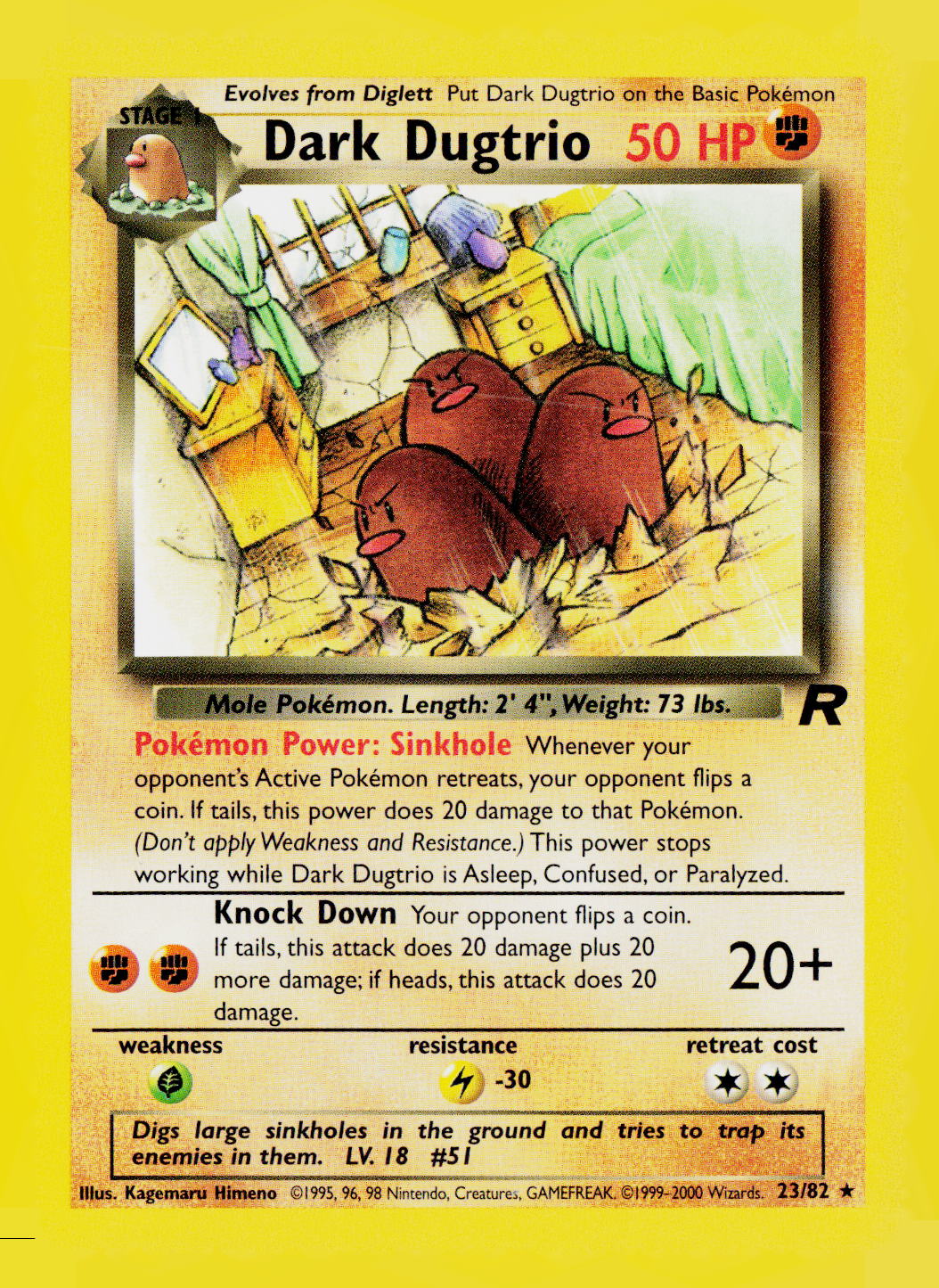 Dark Dugtrio (23) Unlimited Team Rocket 23/82 NM