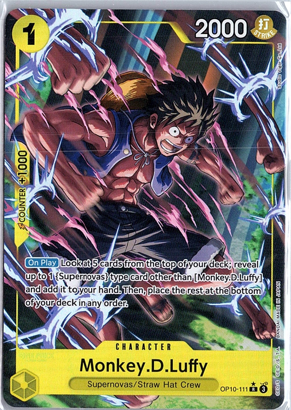 One Piece Tcg Op10-111 Monkey.D.Luffy Alternate Art