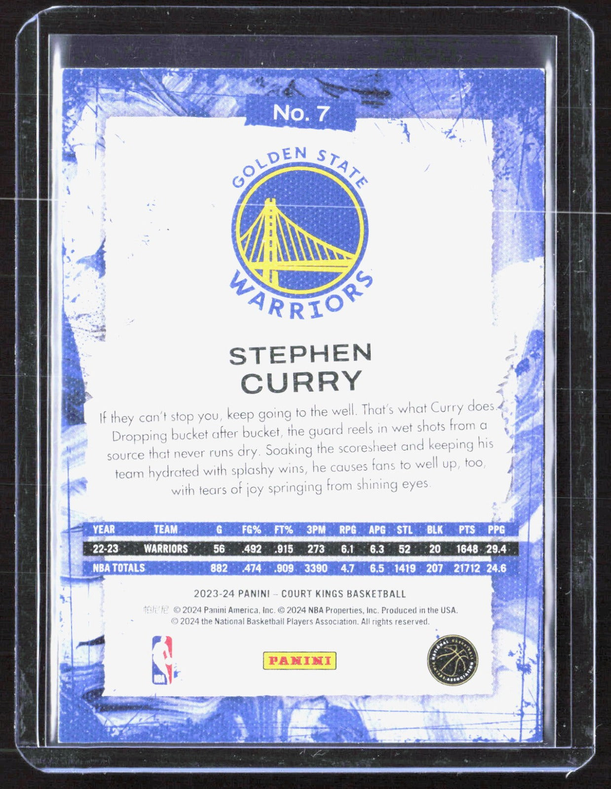 2023-24 Panini Court Kings - Artist Proof Stephen Curry 7 Golden State Warriors