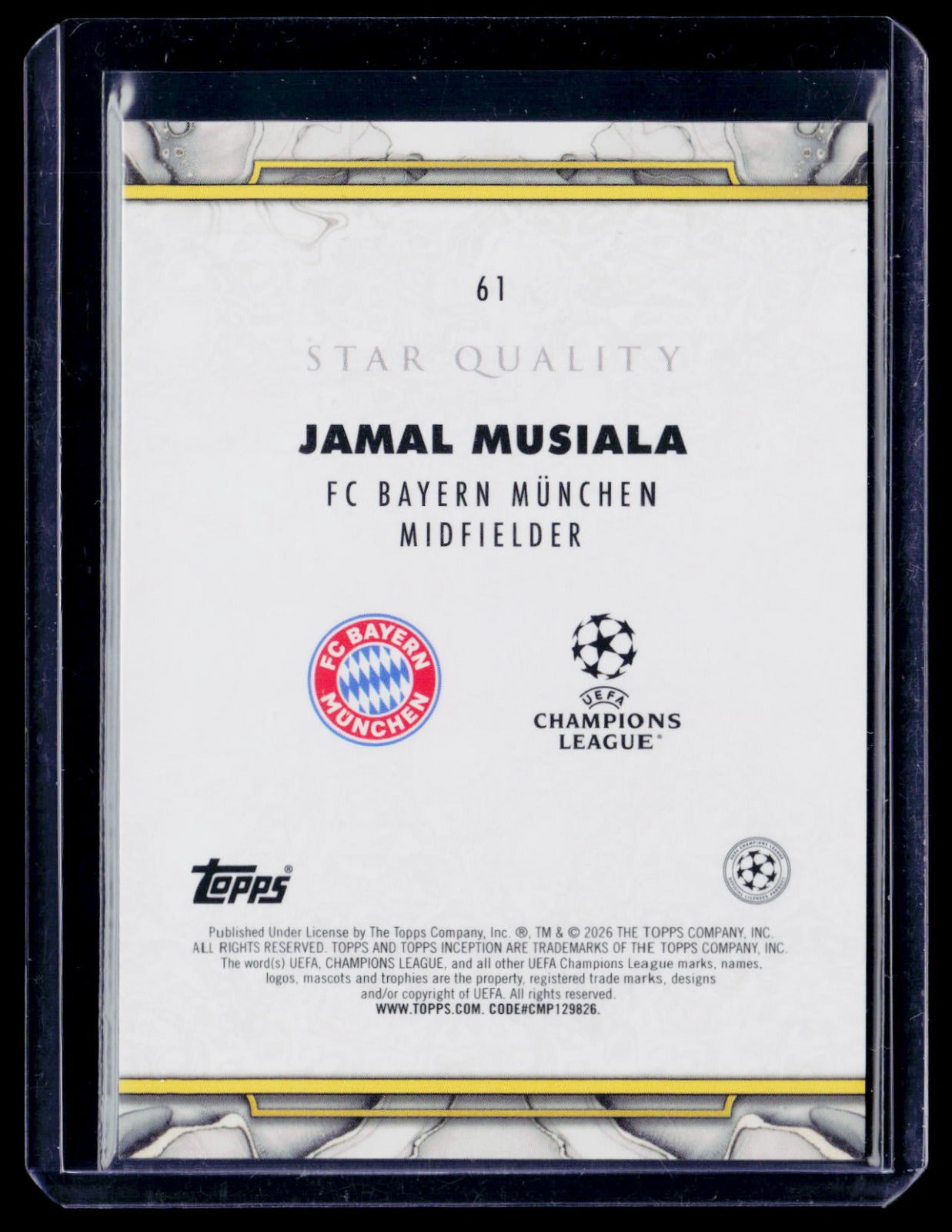 Jamal Musiala 2026 Topps Inception /75 61 NM