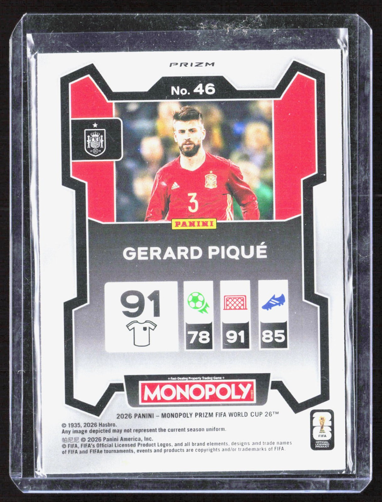 2026 Panini Prizm Monopoly FIFA WC Four Corners Green Wave Prizms Gerard Piqué