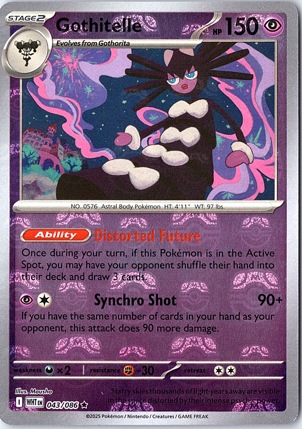 Gothitelle (Master Ball Pattern) Rare SV: White Flare 043/086 NM