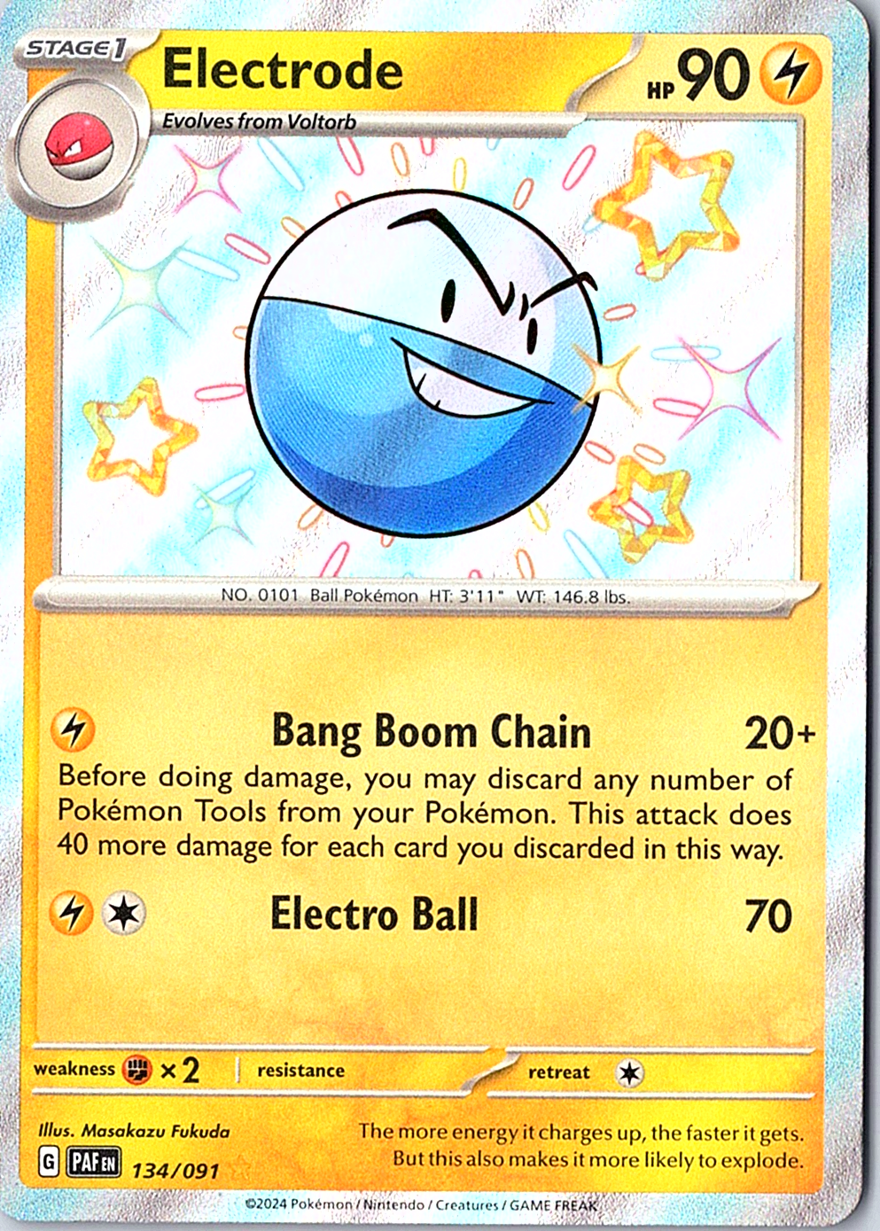 Electrode Shiny Rare SV: Paldean Fates 134/091 NM