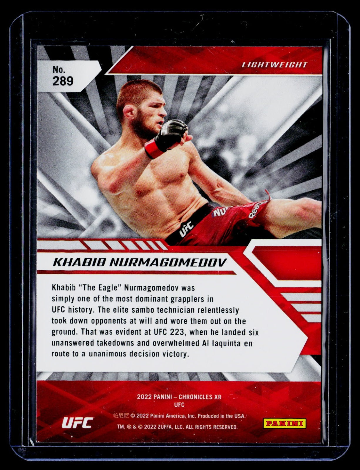 Khabib Nurmagomedov Panini Chronicles UFC 289 NM