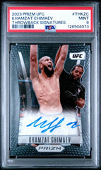 2023 Panini Prizm Ufc Throwback Signatures #THKZC Khamzat Chimaev PSA 9