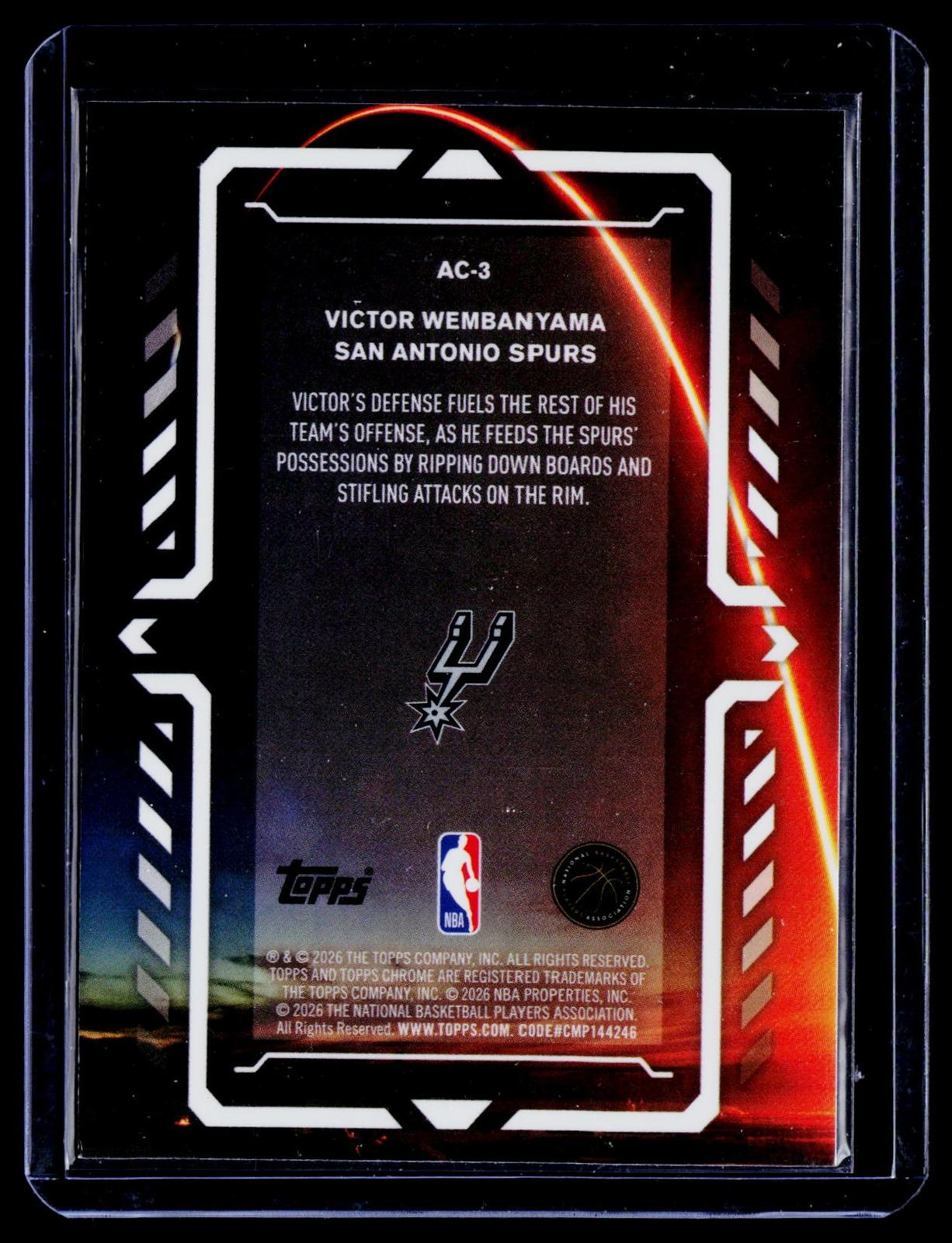 2025-26 Topps Chrome Update #AC-3 Victor Wembanyama Activators Purple Refractor #/75