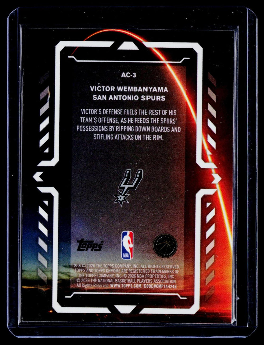 2025-26 Topps Chrome Update #AC-3 Victor Wembanyama Activators Purple Refractor #/75