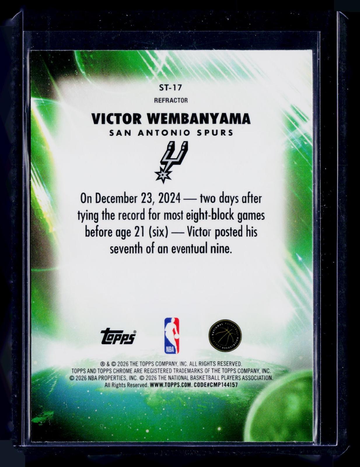 2025-26 Topps Chrome Update #ST-17 Victor Wembanyama Stratospheric Stars