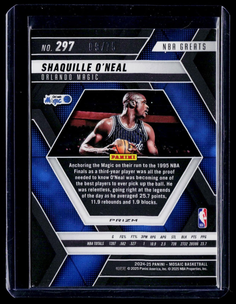 2024-25 Panini Mosaic #297 Shaquille O'Neal Bronze Mosaic #/75