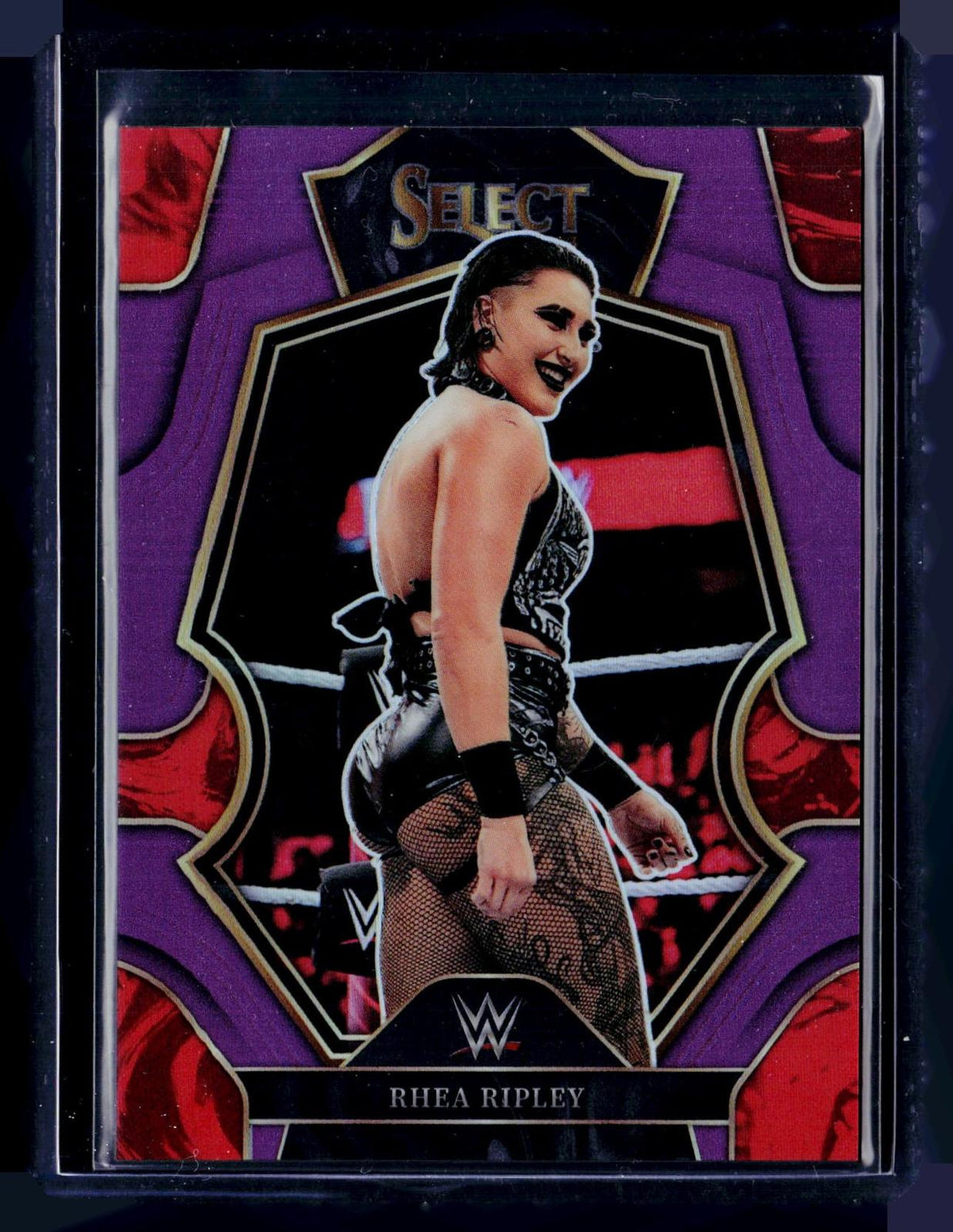 2023 Panini Select WWE #111 Rhea Ripley Purple Prizm #/99