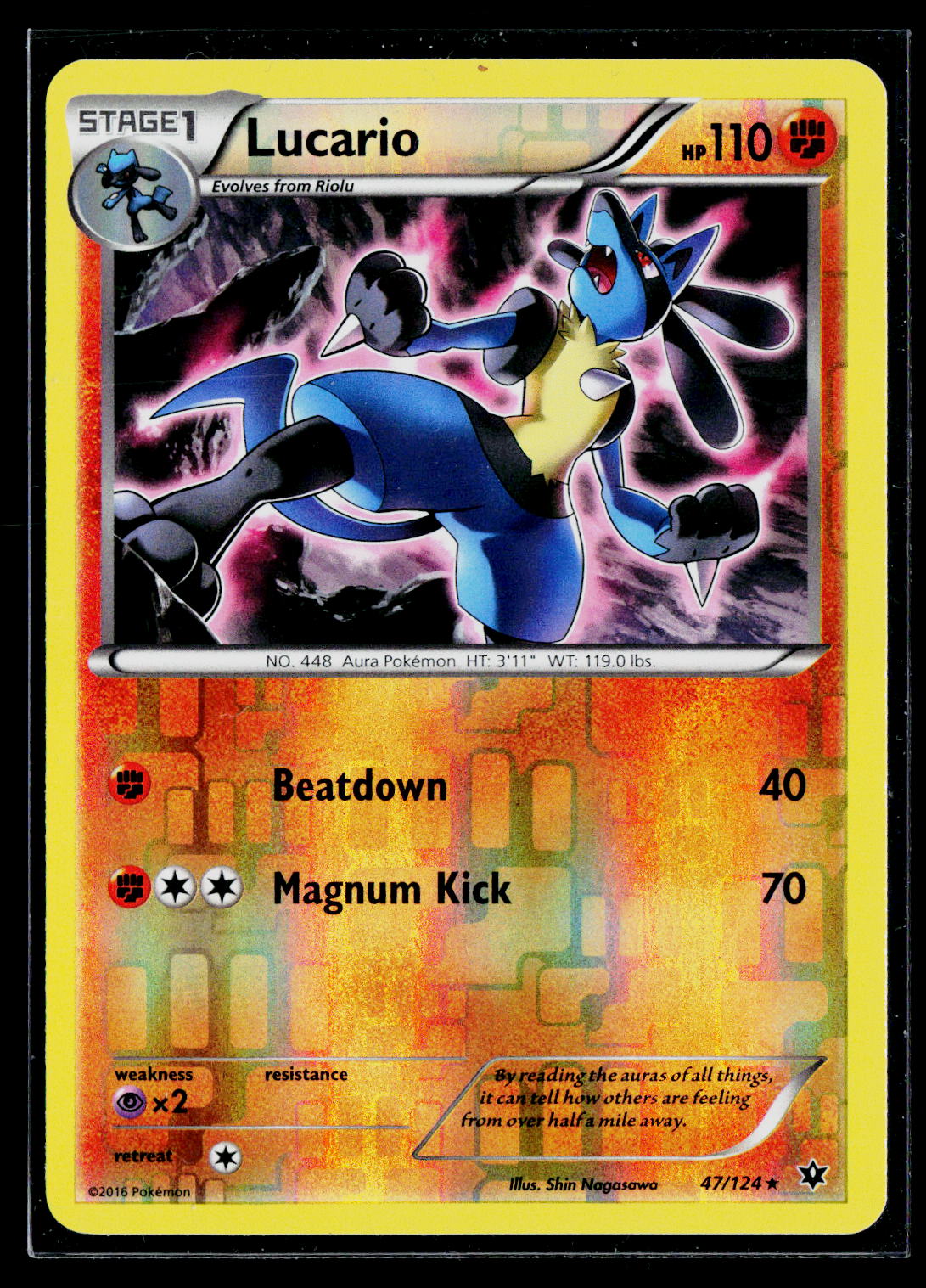 Lucario (47) Reverse Holo XY - Fates Collide 47/124 NM