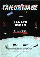 Kamaru Usman Topps Chrome UFC - Tailor Made Gold Refractor TRM-2 NM (Back)