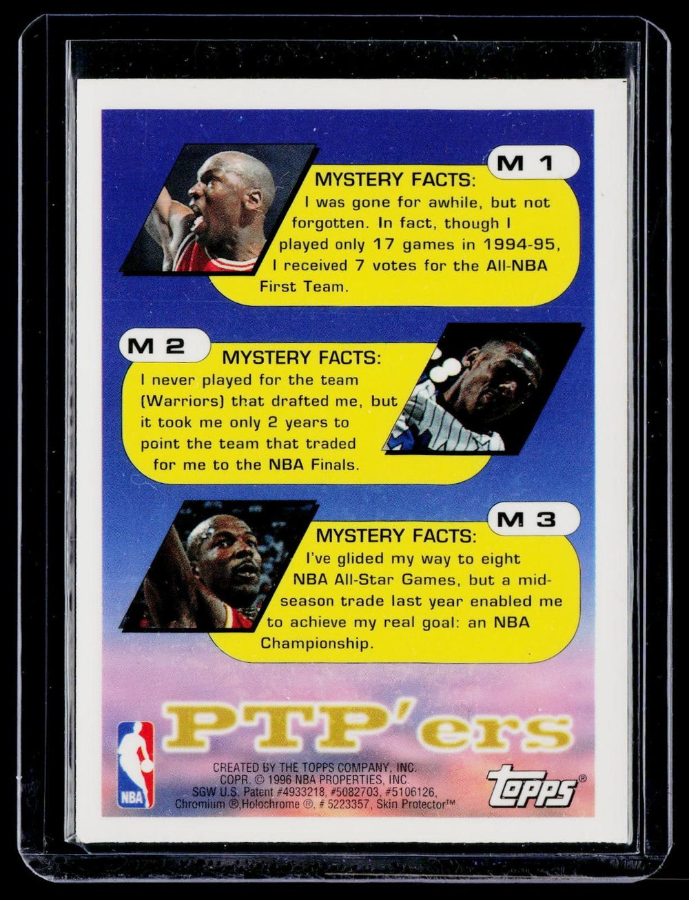 1995-96 Topps #M3 Clyde Drexler Mystery Finest Refractor