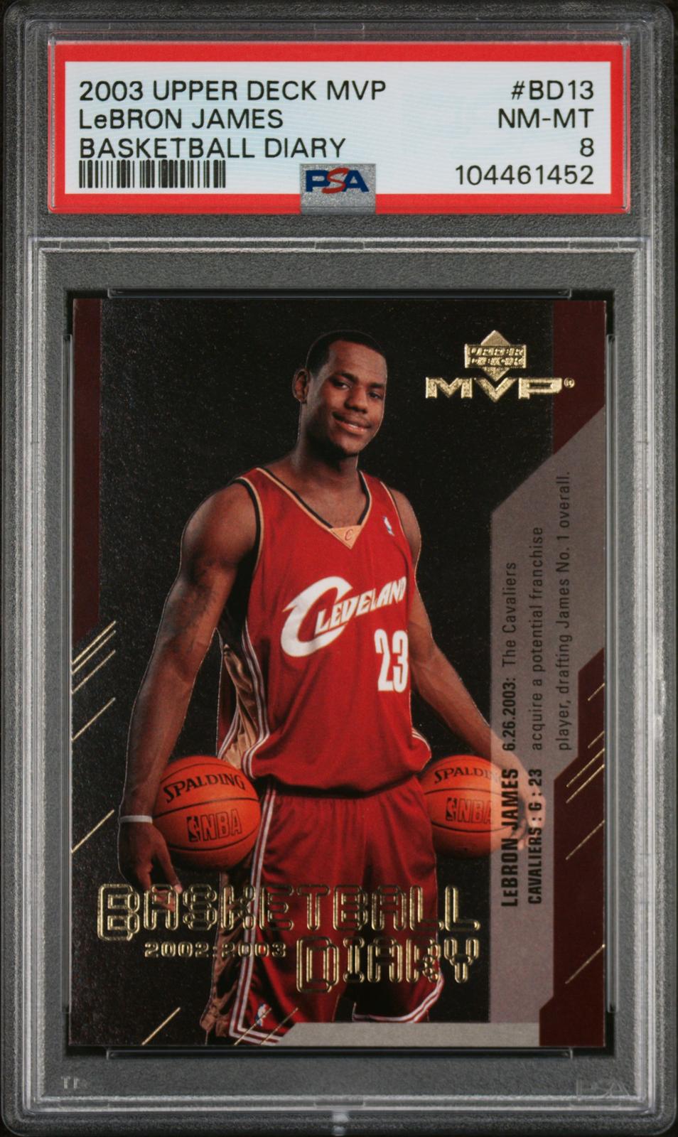 2003 Upper Deck Mvp Basketball Diary #BD13 Lebron James Basketball Diary PSA 8