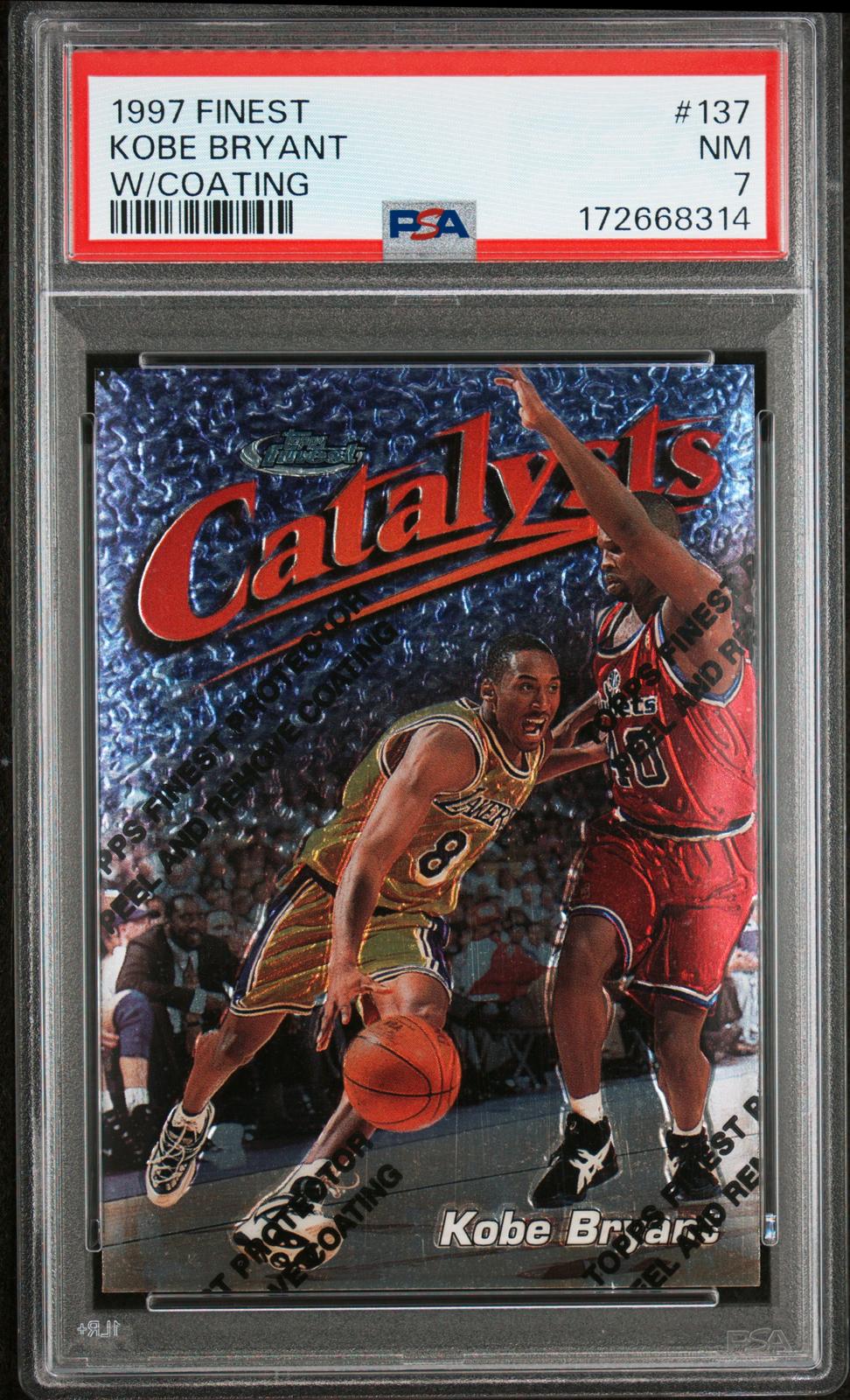 1997 Finest #137 Kobe Bryant W/Coating PSA 7