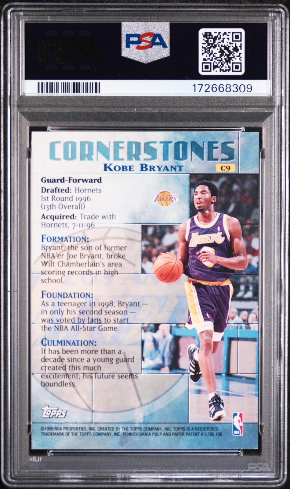 1998 Topps Cornerstones #C9 Kobe Bryant PSA 8