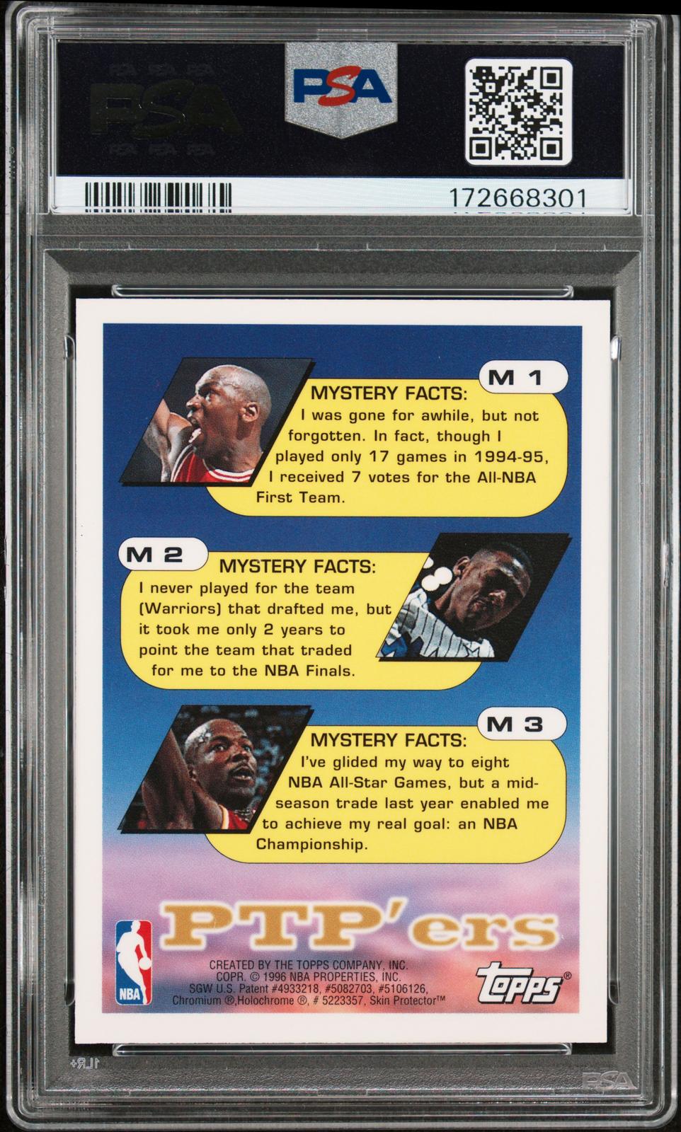 1995 Topps Mystery Finest #M1 Michael Jordan PSA 8