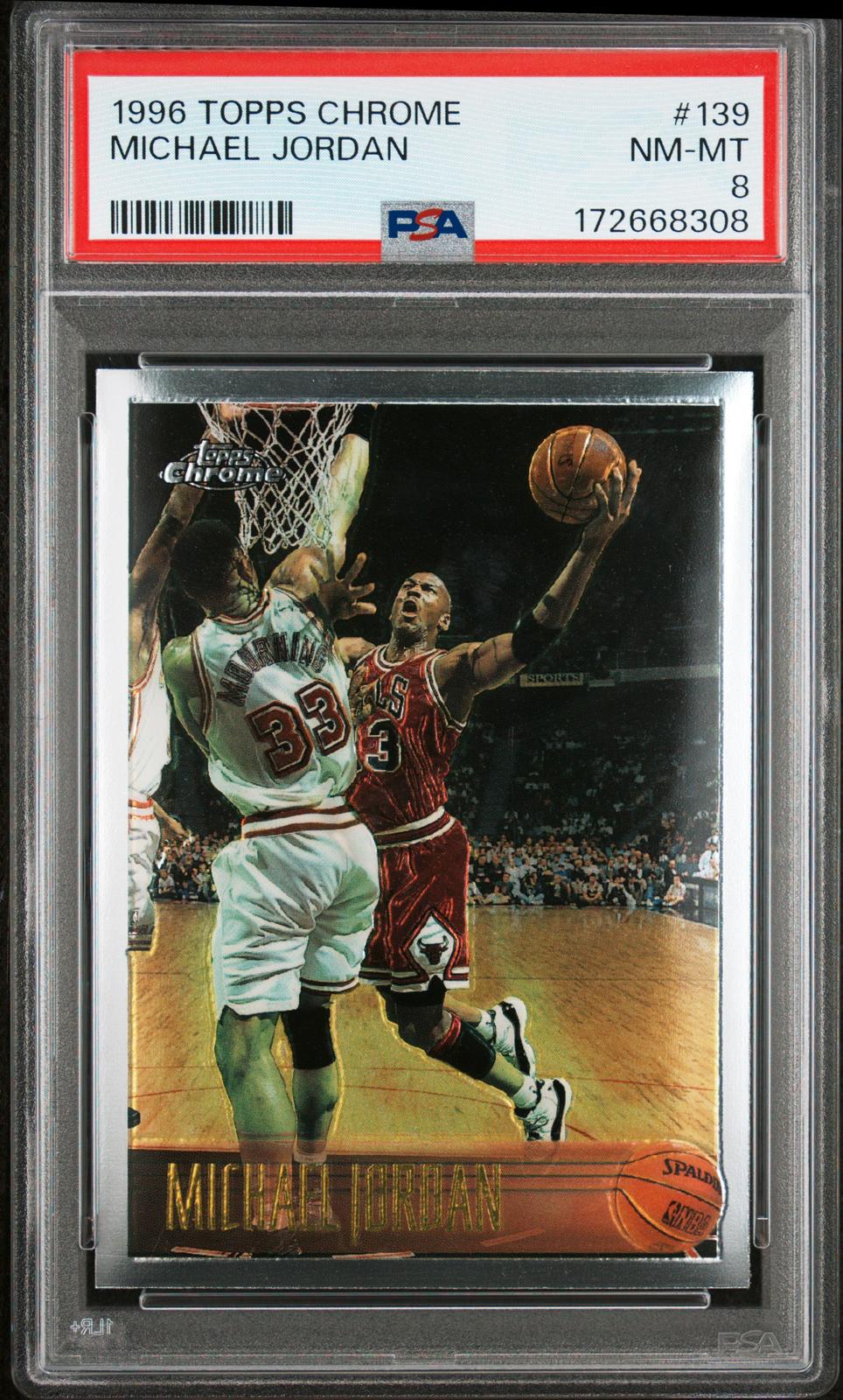 1996 Topps Chrome #139 Michael Jordan PSA 8